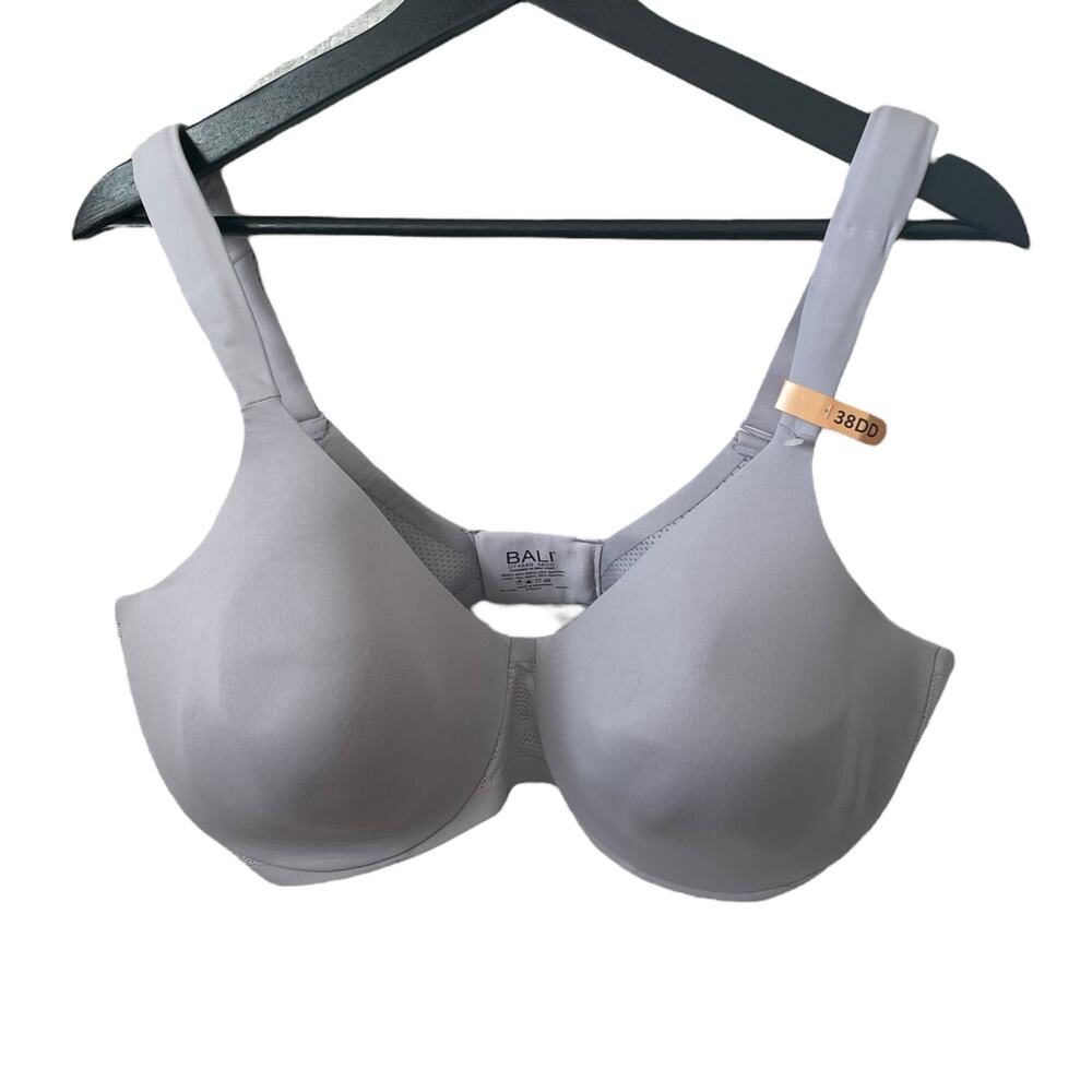 Bali Bra Womens Size 38DD Coolest Smoothing Underwire T-Shirt Bra DF4580 Purple
